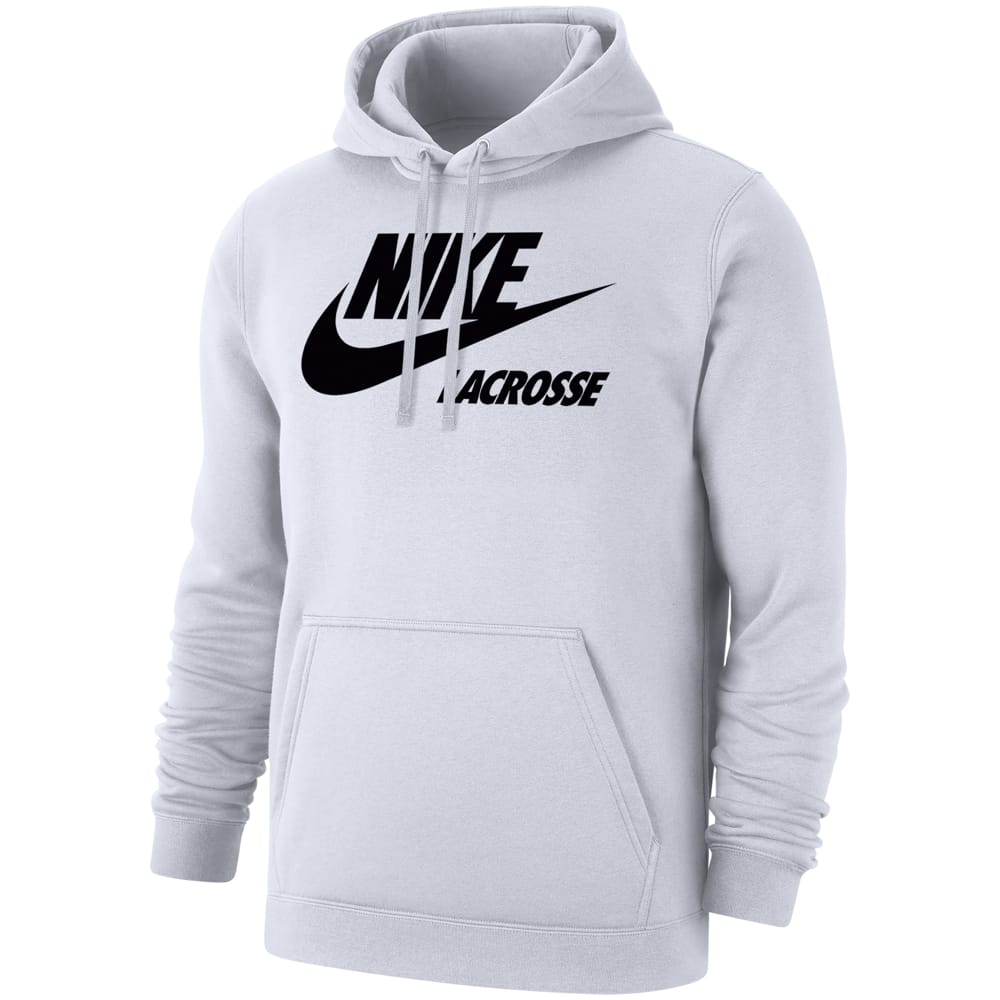 Nike Club Fleece White Pullover Men s Lacrosse Hoodie