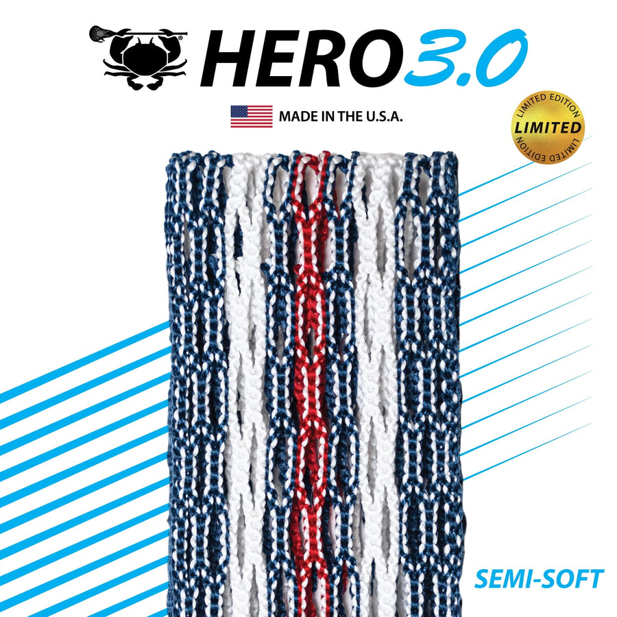 ECD Hero 3.0 USA Semi-Soft Lacrosse Mesh Stringing Piece