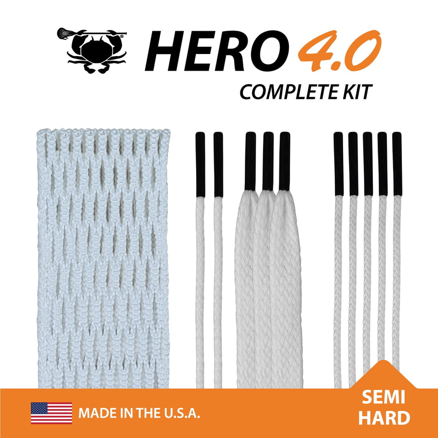 ECD Hero 4.0 Semi-Hard Lacrosse Mesh and Hero Strings Complete Stringing Kit