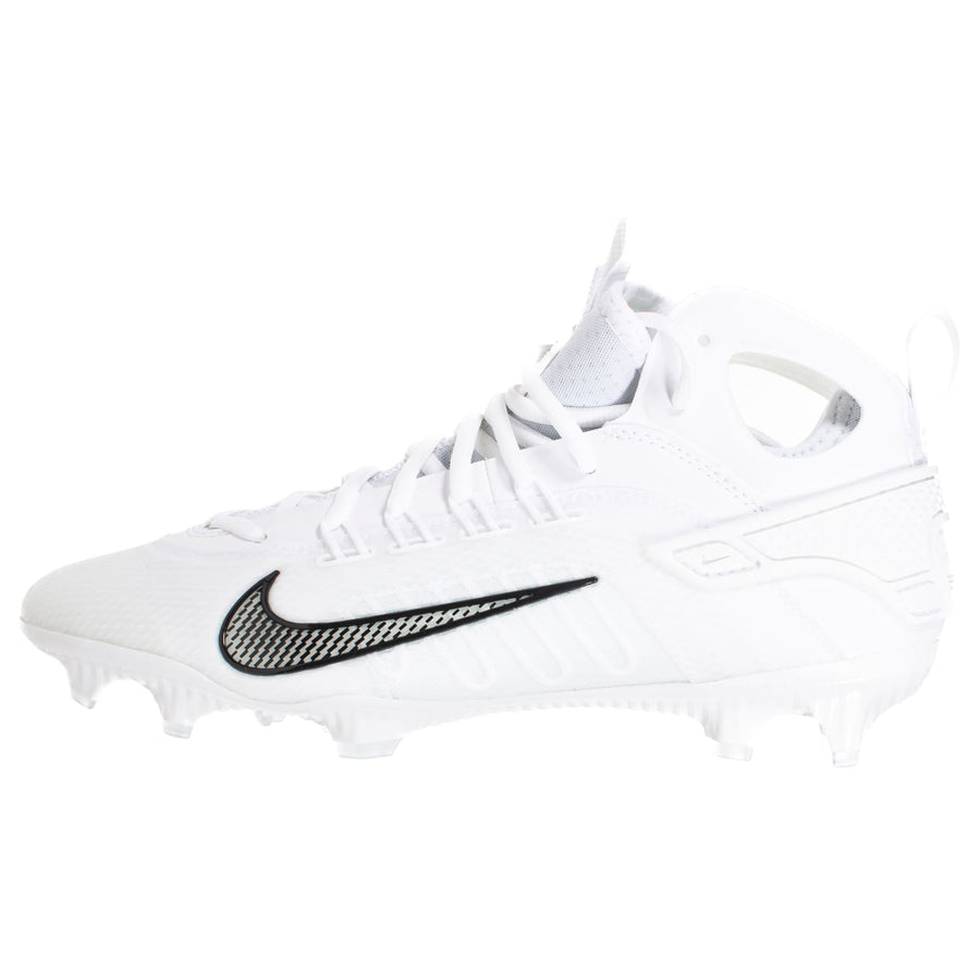 Nike Huarache 9 Elite Mid Lax White/Black Lacrosse Cleats