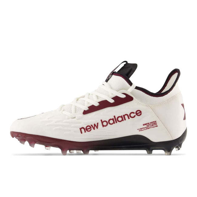 New Balance Burn X3 White/Crimson Lacrosse Cleats